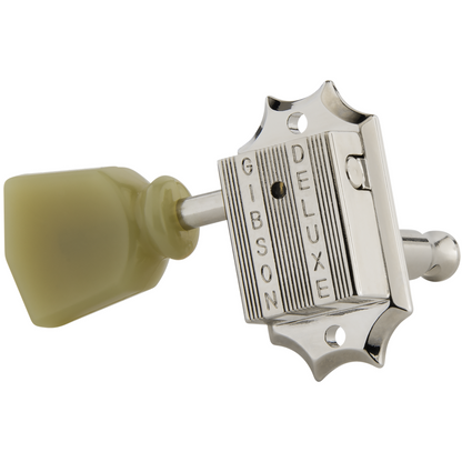Gibson Deluxe Green Key Tuner Set in Vintage Nickel