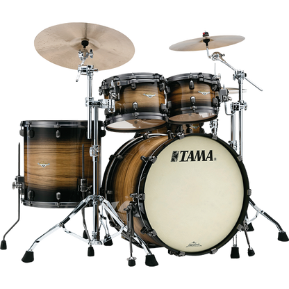 TAMA Starclassic Maple 4 Piece Drum Kits in Exotic Natural Pacific Walnut Burst and Smoked Black Nickel Hardware