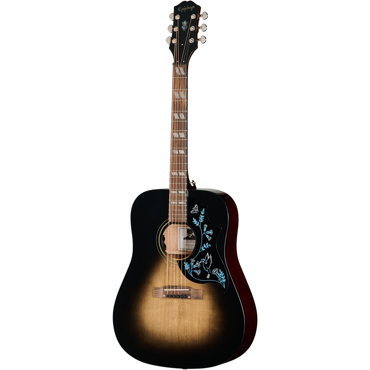Epiphone Eric Church Hummingbird Dark Acoustic Electric Guitar in Cobra Burst
