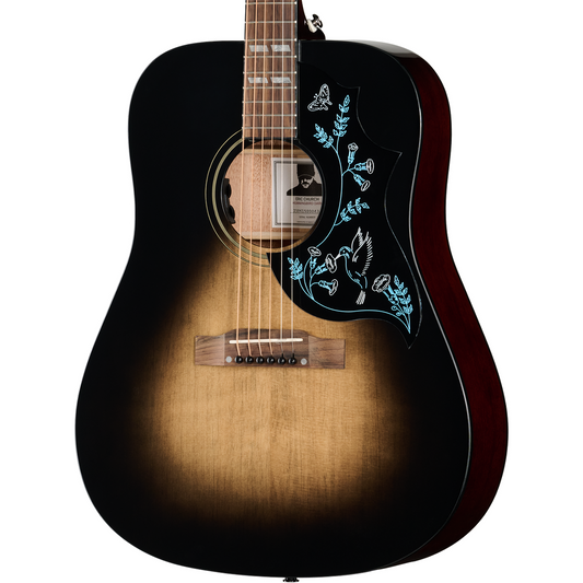 Epiphone Eric Church Hummingbird Dark Acoustic Electric Guitar in Cobra Burst