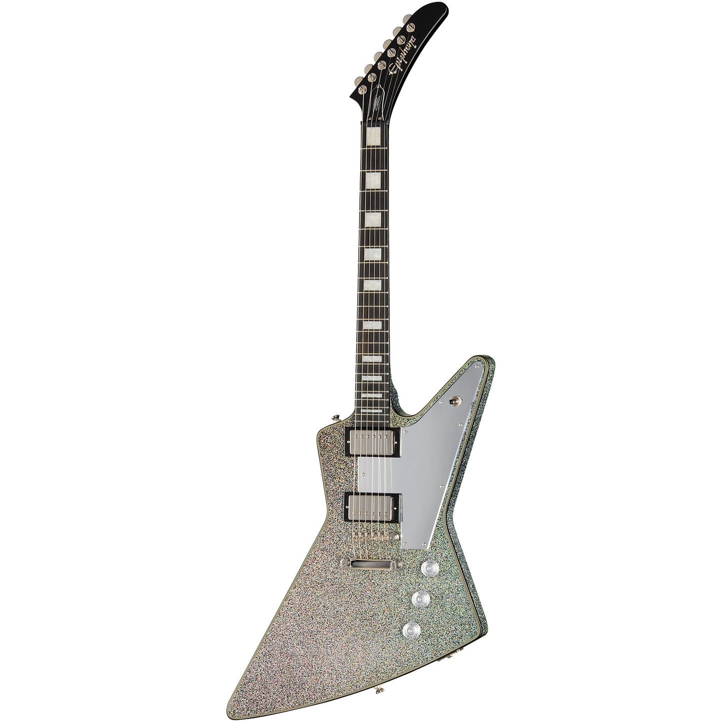 Epiphone Lzzy Hale Explorer Custom in Black Diamond Holographic Sparkle