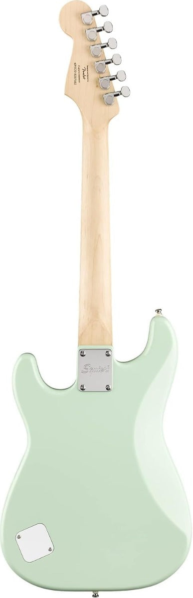 Squier FSR Mini Stratocaster, Laurel Fingerboard, White Pickguard in Surf Green