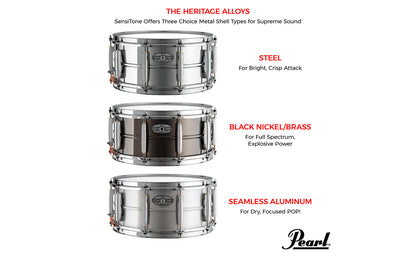 Pearl Sensitone Series 14" x 6.5" Heritage Alloy Black Brass Snare Drum