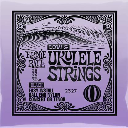 Ernie Ball Concert & Tenor Nylon Ball End Ukulele Strings Wound G  Black