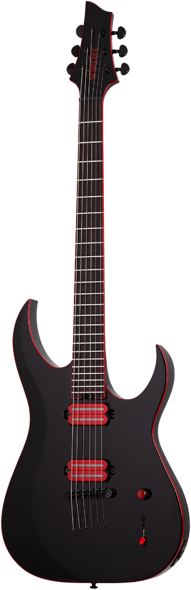 Schecter Sunset-6 Red Dawn Electric Guitar in Gloss Black