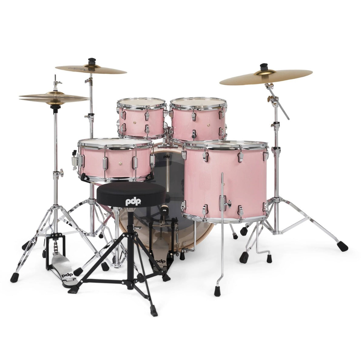 PDP MainStage 5pc Drum Kit w/Paiste Cymbals & Stool in Pale Rose