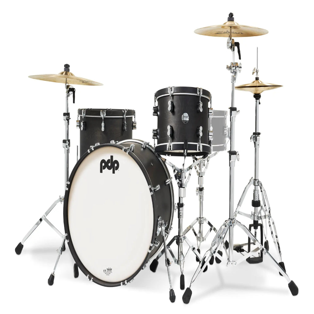 PDP Concept Maple Classic 3-Piece 22" Shell Pack with DW 6000ULPK Hardware Pack in Ebony Stain with Ebony Hoops