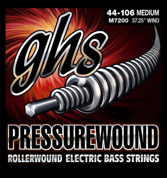 GHS M7200 Pressurewound Bass Guitar Strings 44-106 Gauge