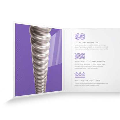 D'Addario XS Medium Coated Electric Guitar Strings 11-49 Gauge