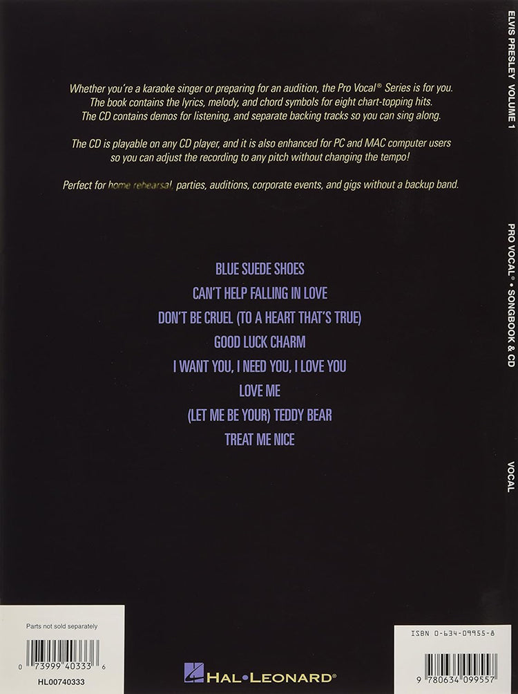 Elvis Presley Pro Vocal Men Volume 1 BK/CD