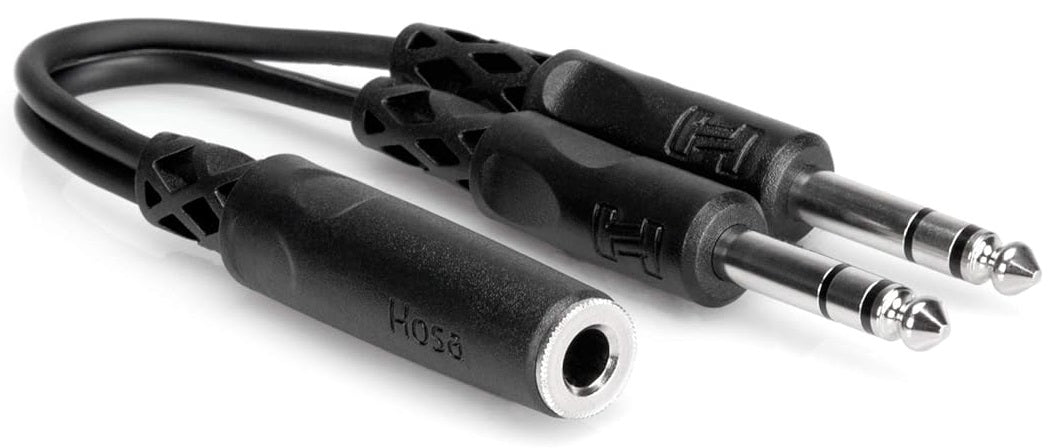 Hosa YPP308 1/4" TRSF to Dual 1/4" TRS Y Cable