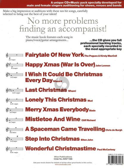Audition Songs for Singers Christmas BK/CD