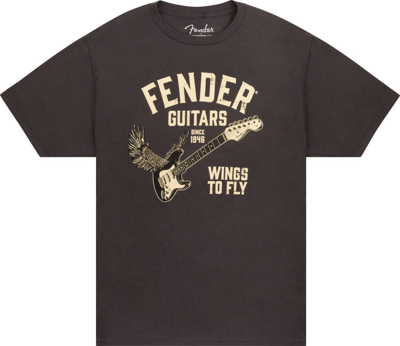 Fender Wings To Fly S Size T-Shirt in Vintage Black