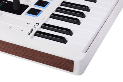 Arturia MiniLAB 3 Compact MIDI Keyboard & Pad Controller in White