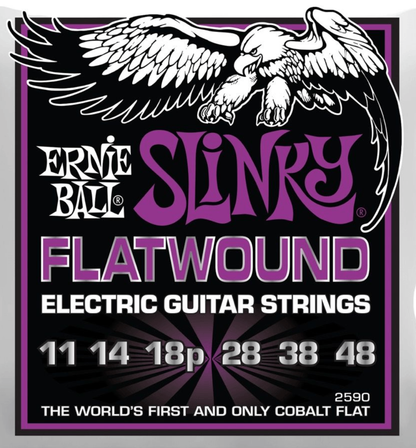 Ernie Ball Power Slinky Flatwound Electric Guitar Strings 11-48 Gauge