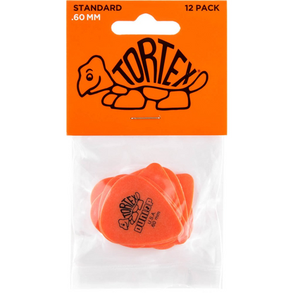 Jim Dunlop Tortex Standard Guitar Pick .60mm 12 Pack in Orange