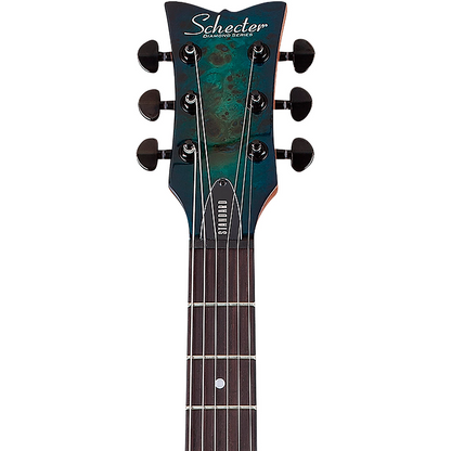 Schecter Solo-II Standard Electric Guitar in Ocean Blue Burst Burl