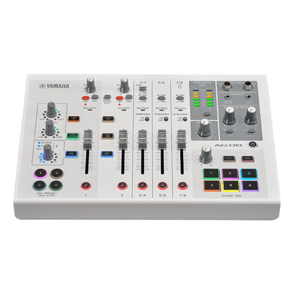 Yamaha AG08W Live Streaming Mixer in White