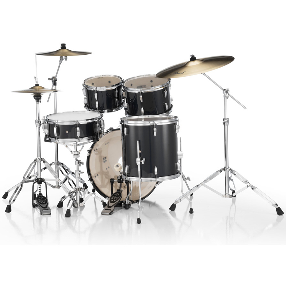 Pearl Roadshow-Plus 5-Piece Drum Kit with Cymbal Pack in Jet Black