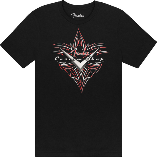 Fender Custom Shop Pinstripe Large Size T-Shirt in Black