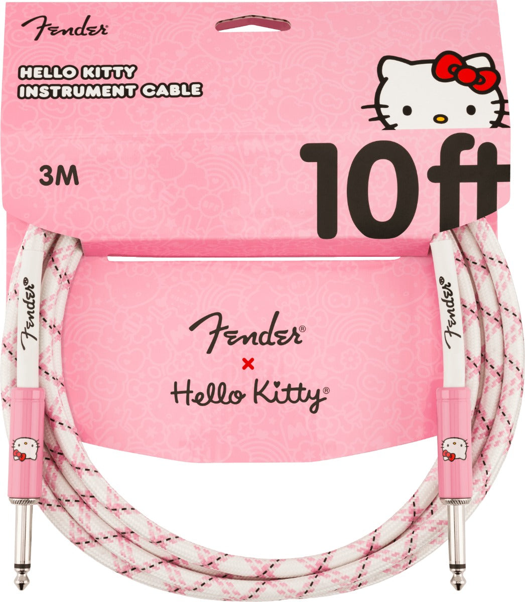 Fender x Hello Kitty Woven Cable 10ft in White/Pink