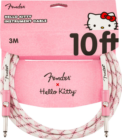 Fender x Hello Kitty Woven Cable 10ft in White/Pink