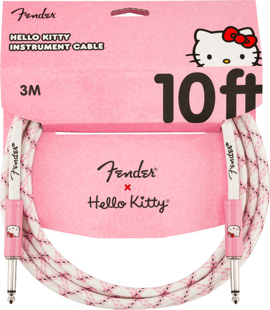 Fender x Hello Kitty Woven Cable 10ft in White/Pink