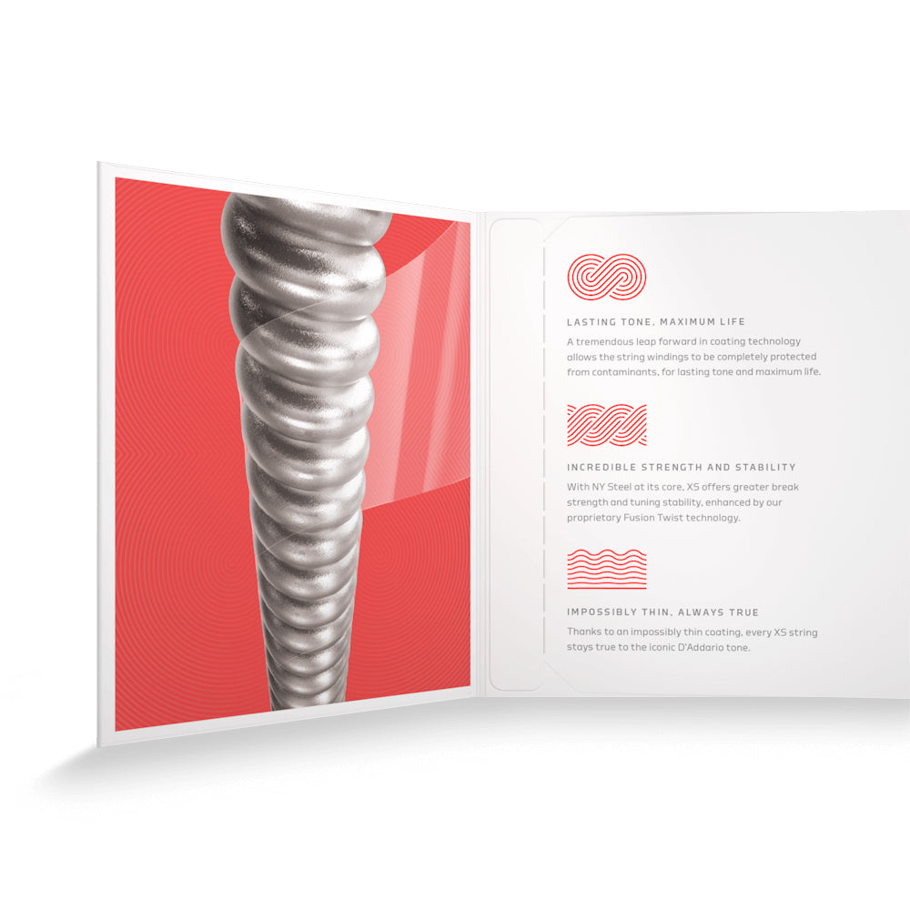 D'Addario XS Light Top Heavy Bottom Coated Electric Guitar Strings 10-52 Gauge