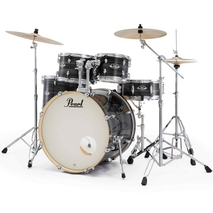 Pearl Export Plus 5-Piece Fusion Plus Drum Kit with Cymbal Pack in Graphite Silver Twist