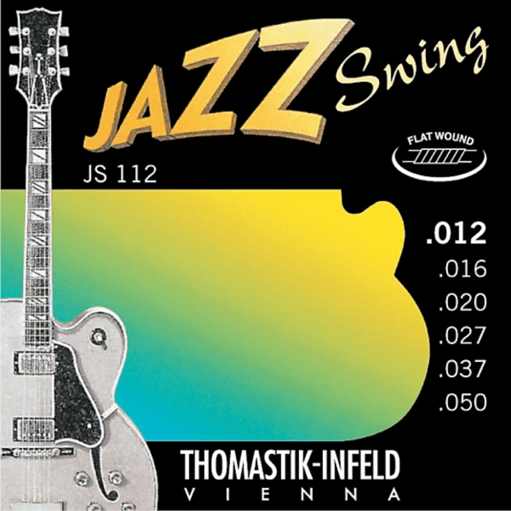 Thomastik Jazz Swing Flatwound Set Medium Light Electric Guitar Strings 12-50 Gauge