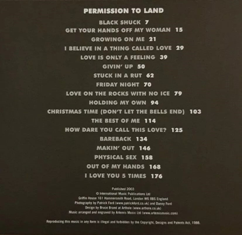 The Darkness Permission To Land Guitar Tab