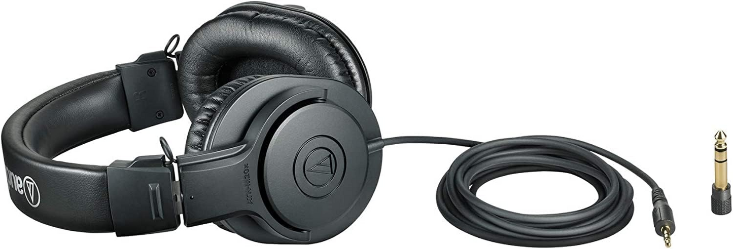 Audio Technica ATH-M20x Professional Studio Closed-back Monitoring Headphones in Black