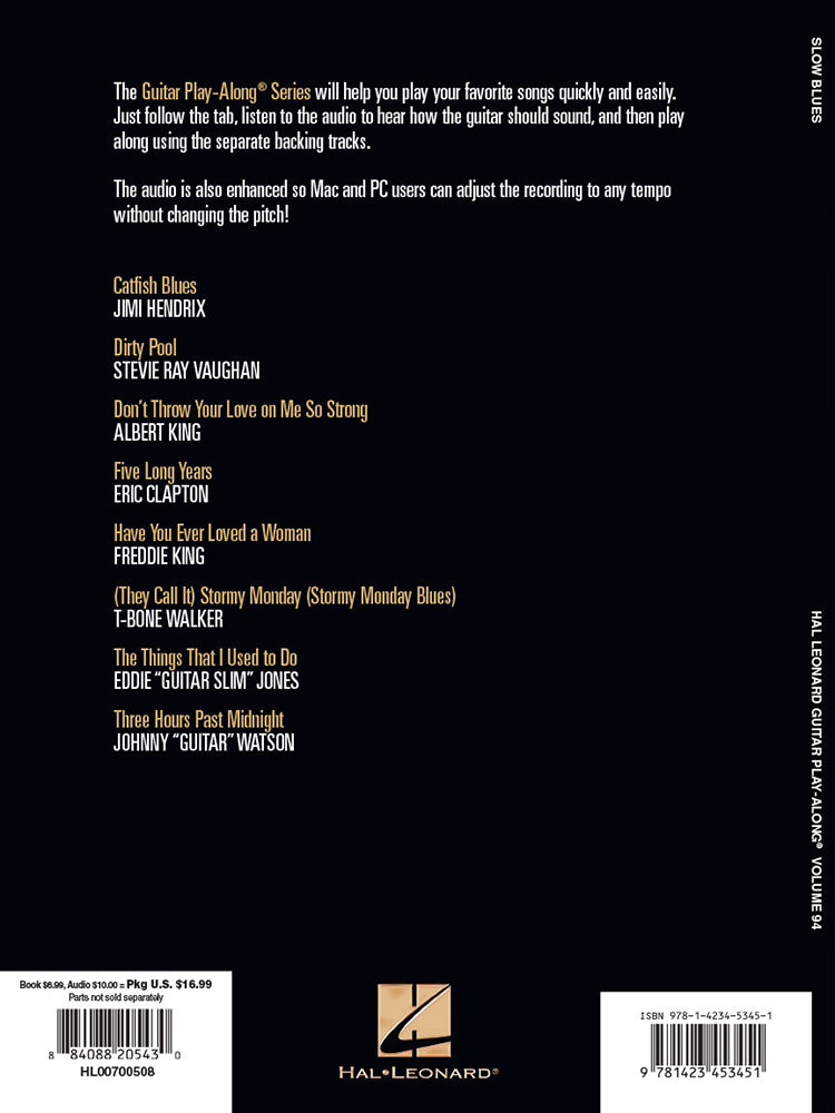 Slow Blues Guitar Playalong Volume 94 BK/CD