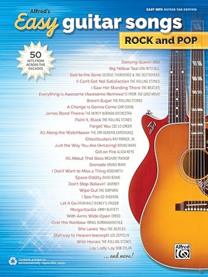 Alfreds Easy Guitar Songs Rock & Pop 50 Hits from Across the Decades Tab
