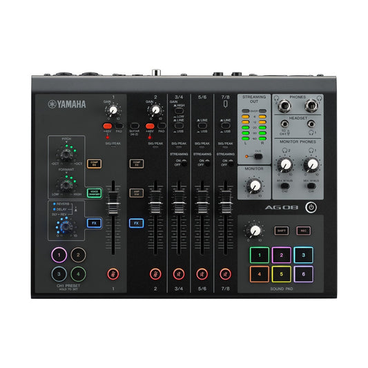 Yamaha AG08B Live Streaming Mixer in Black