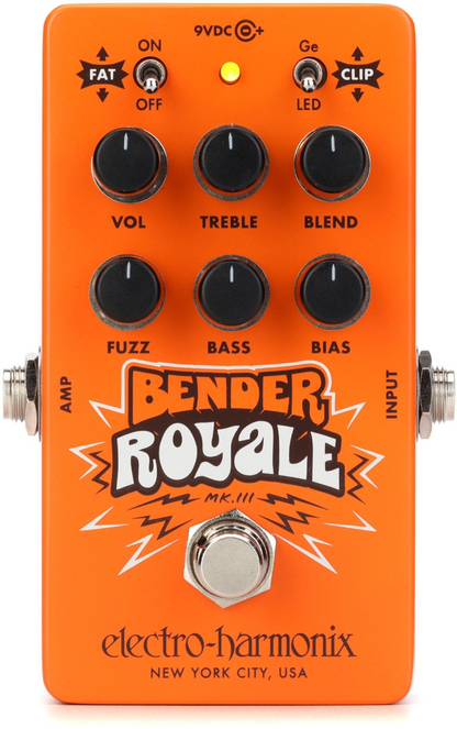 Electro Harmonix Bender Royale Germanium Fuzz Pedal in Orange