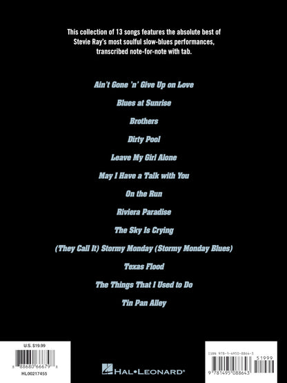 Stevie Ray Vaughan Plays Slow Blues Guitar Tab RV