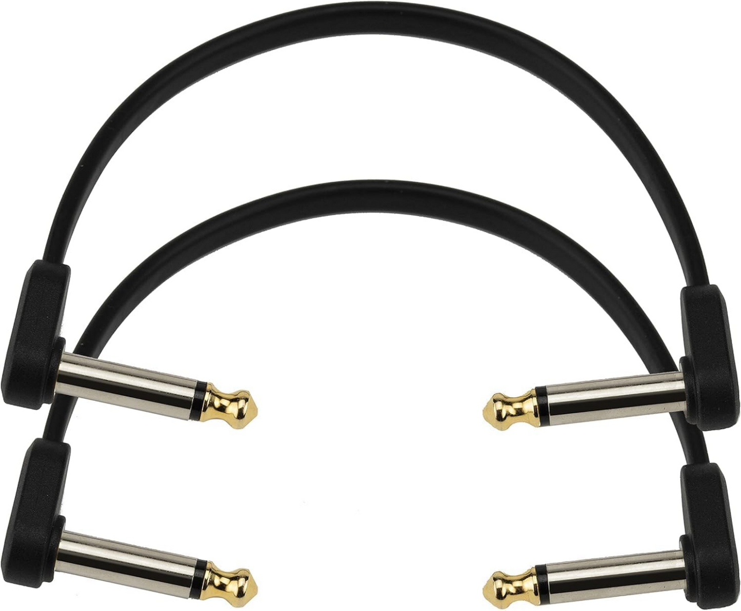 D'Addario 6" Matching Right-Angle Flat Patch Cable 2 Pack