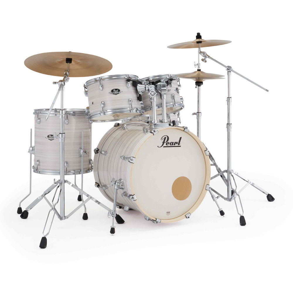 Pearl Export Plus 5-Piece Fusion Kit Drum Kit with Cymbal Pack in Slipstream White
