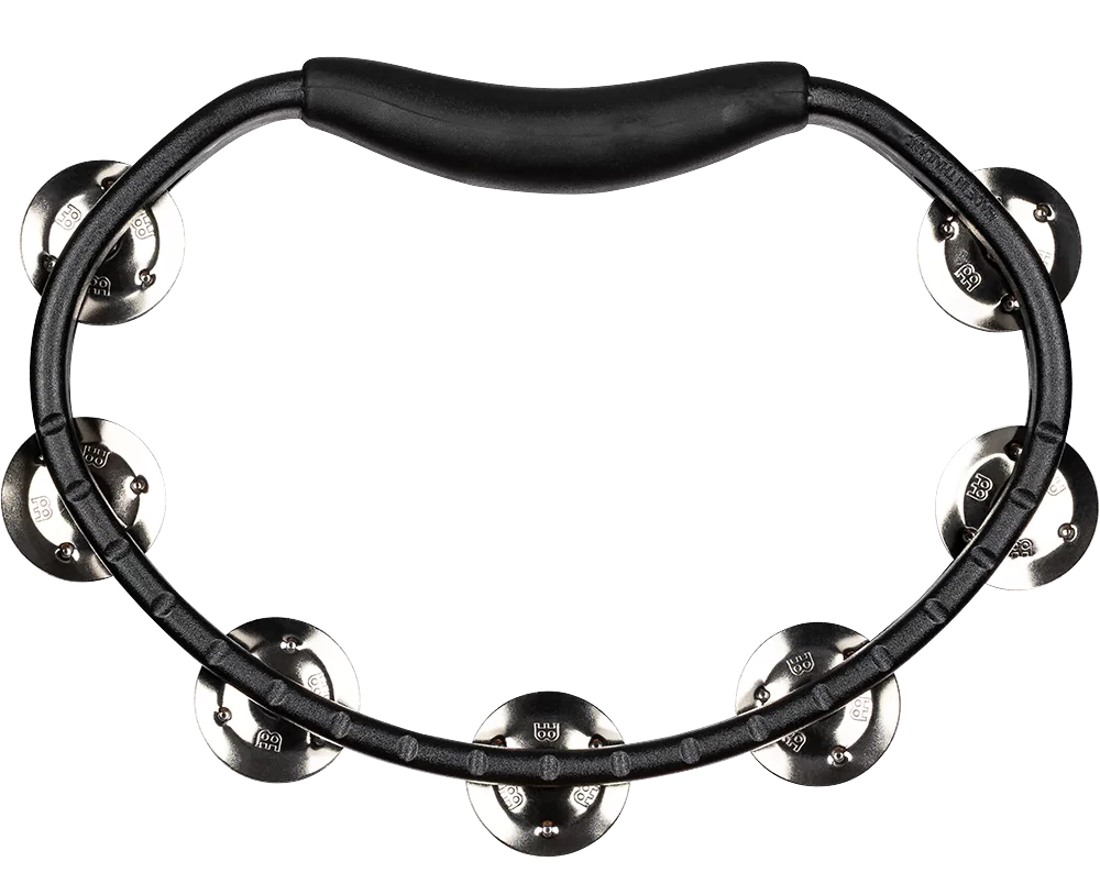 Meinl Percussion HTBK Headliner Series Molded ABS Tambourine Single Row Stainless Steel Jingles in Black