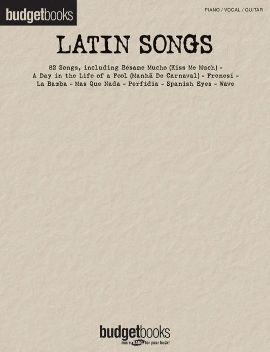 Budget Books Latin Songs PVG