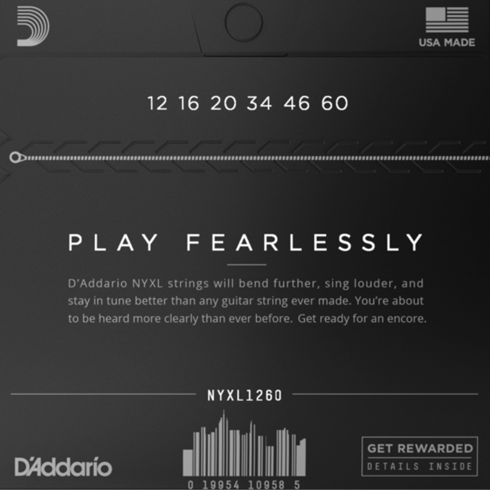 D'Addario NYXL1260 Nickel Wound Electric Guitar Strings Extra Heavy 12-60 Gauge