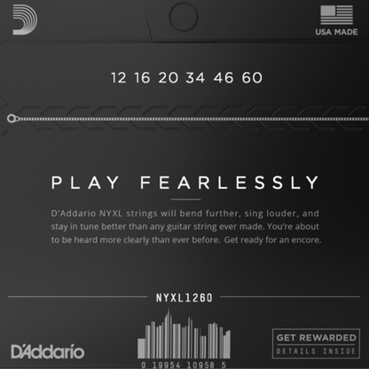 D'Addario NYXL1260 Nickel Wound Electric Guitar Strings Extra Heavy 12-60 Gauge