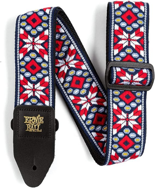 Ernie Ball Jacquard Strap in Taos Fire Red