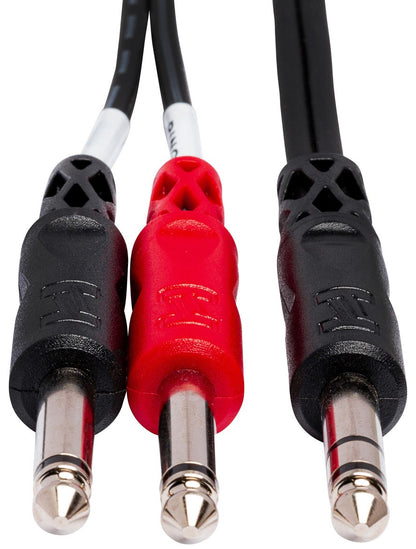HOSA STP203 Insert Cable 1/4" TRS to Dual 1/4" TS 3m
