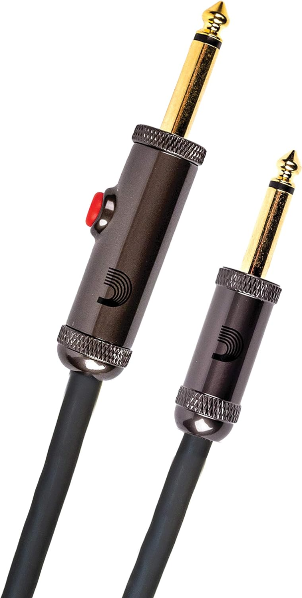 D'Addario Planet Waves 20' Circuit Breaker Straight Plug Latching Switch Instrument Cable in Black