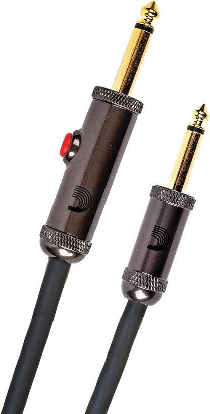 D'Addario Planet Waves 20' Circuit Breaker Straight Plug Latching Switch Instrument Cable in Black