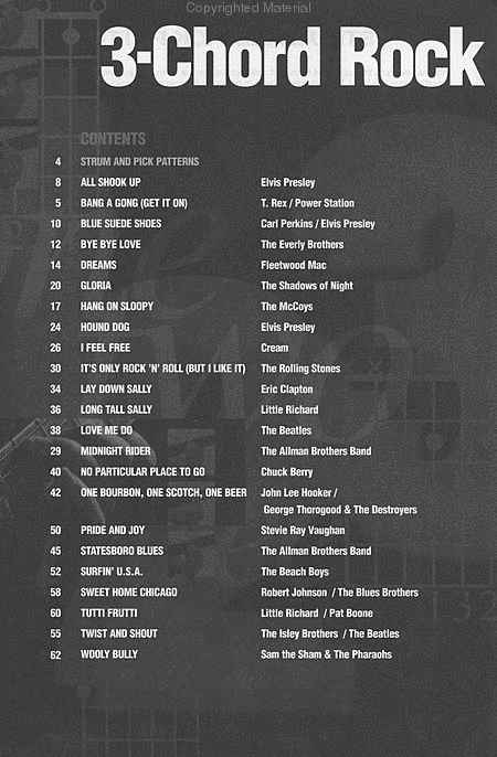3 Chord Rock Guitar Tab