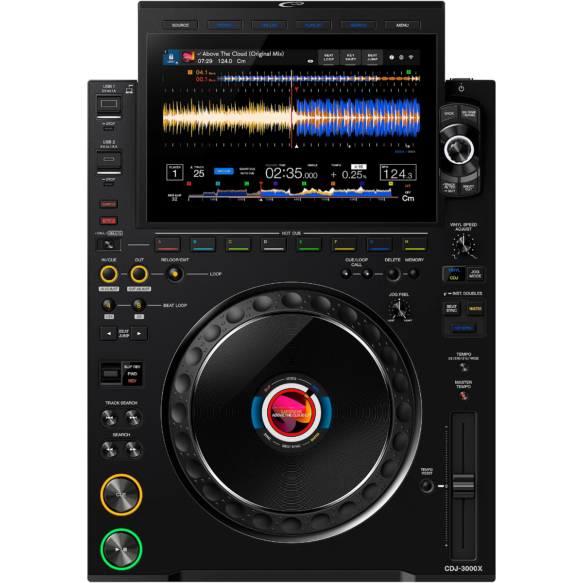 Alpha Theta CDJ-3000X Professional DJ Multi Player in Black