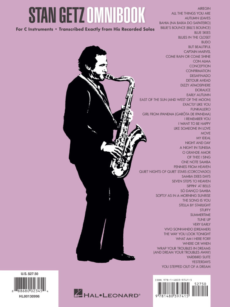 Stan Getz Omnibook For C Instruments